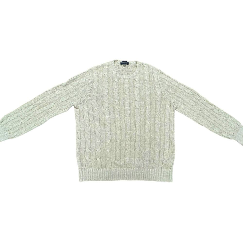 BROOKS BROTHERS "ITALIAN YARN" XL‎ Tan Cable Knit PLZ READ!!!!,Old Money,Preppy